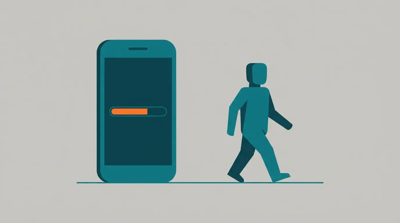 mobile visitor bounce illustration
